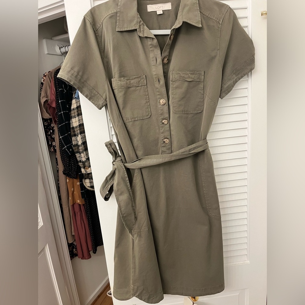 Loft Army Green Dress